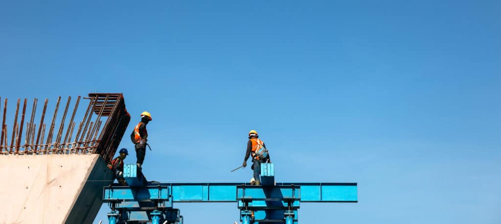construction workers on a building